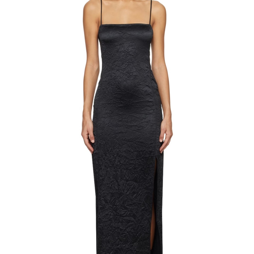 GANNI Crinkle Satin Dress